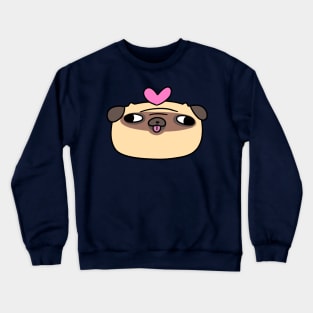 Heart Pug Face Crewneck Sweatshirt